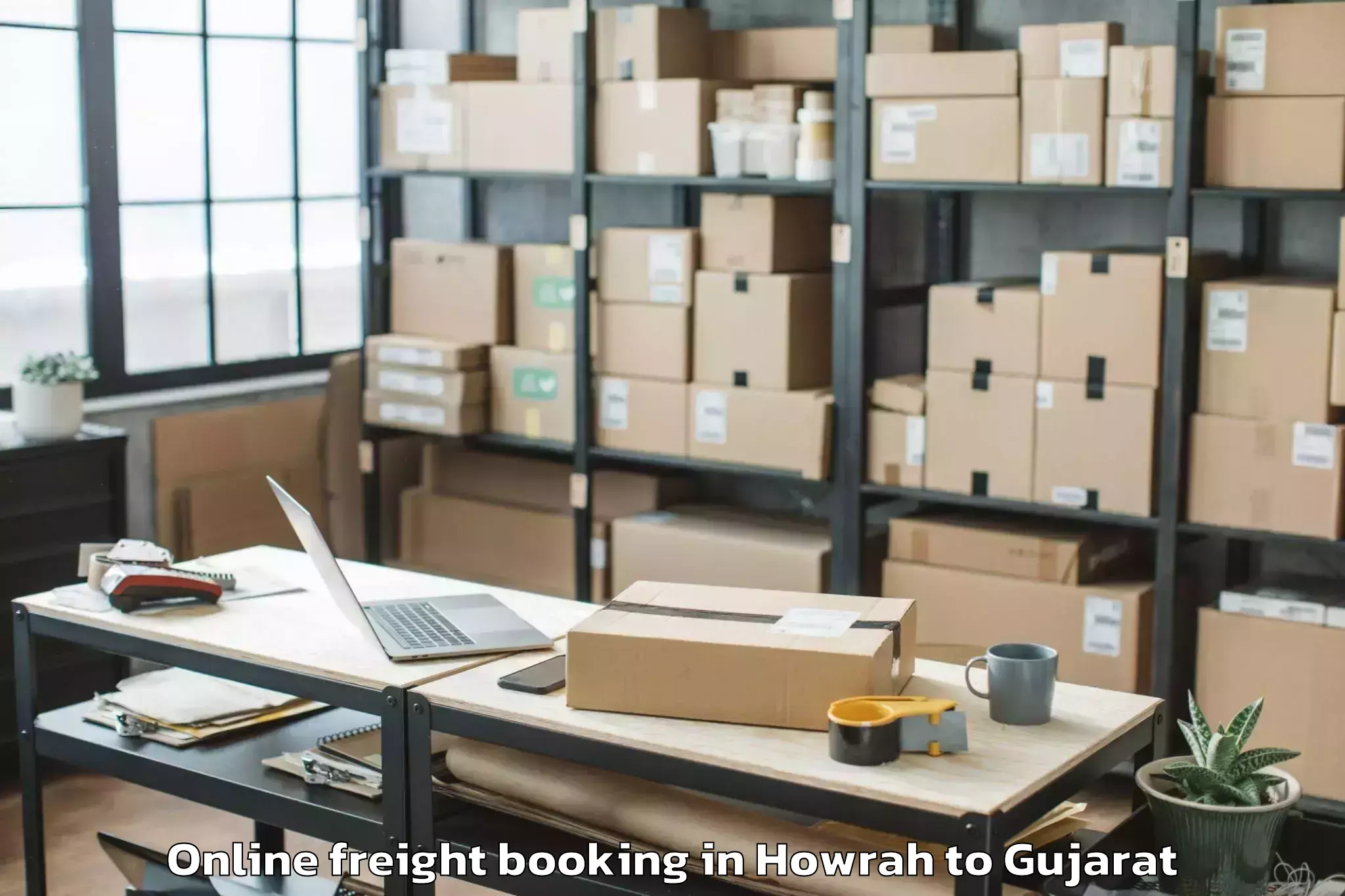 Professional Howrah to Keshod Airport Ixk Online Freight Booking